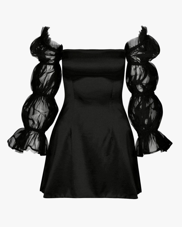 CLOUD SILK DRESS (BLACK) - Lurelly