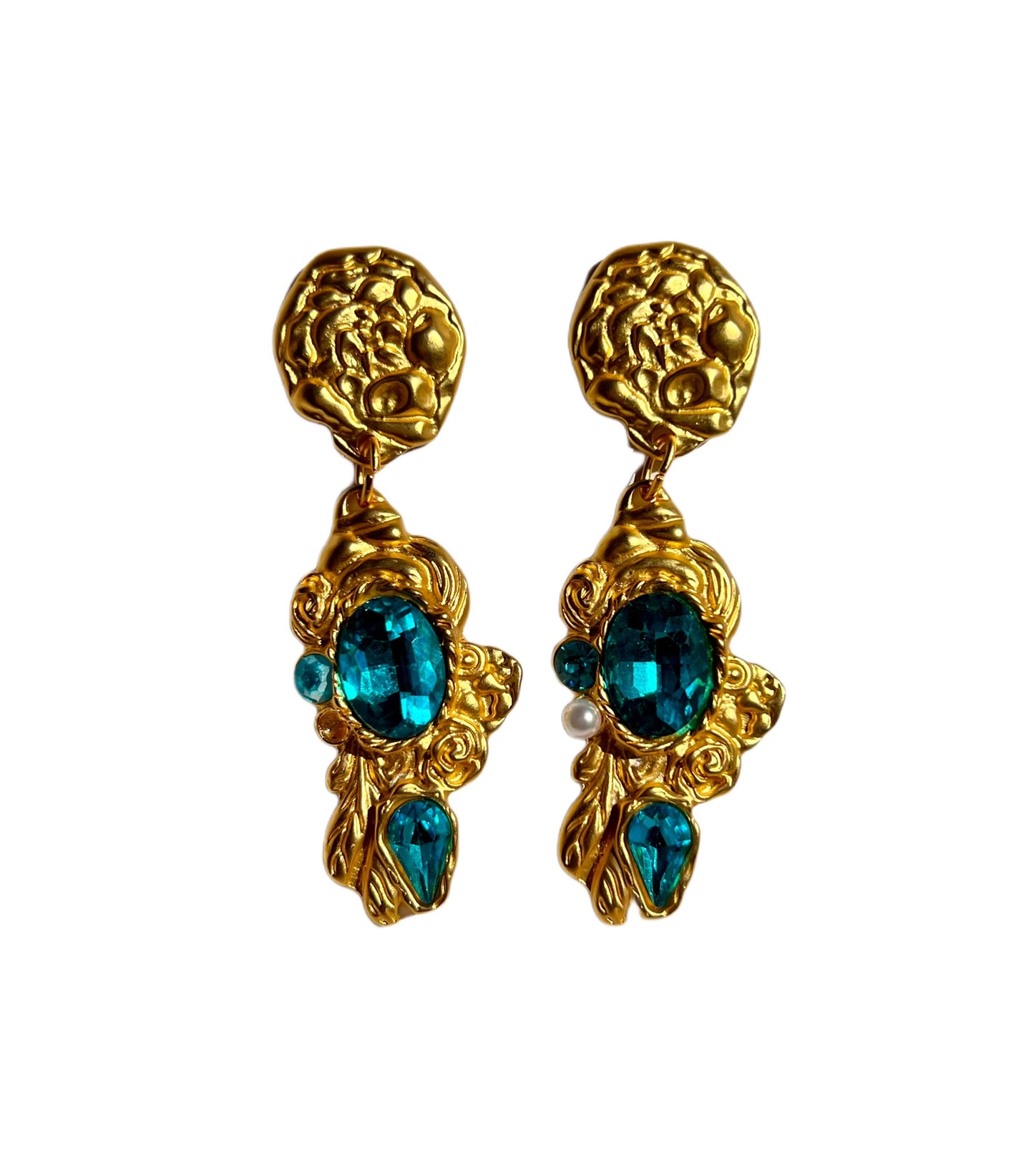 BLUE CHANDELIER EARRINGS