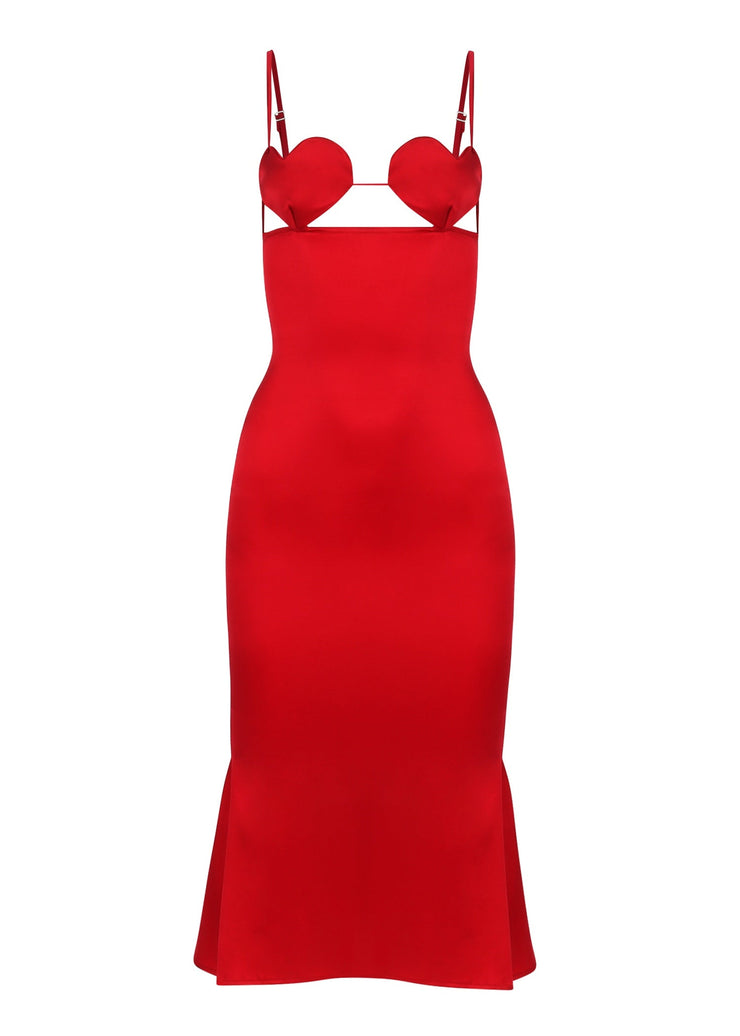 LOVER SILK DRESS (RED) - Lurelly