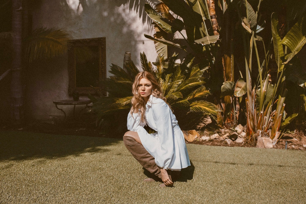 BLEU LINEN SHIRTDRESS