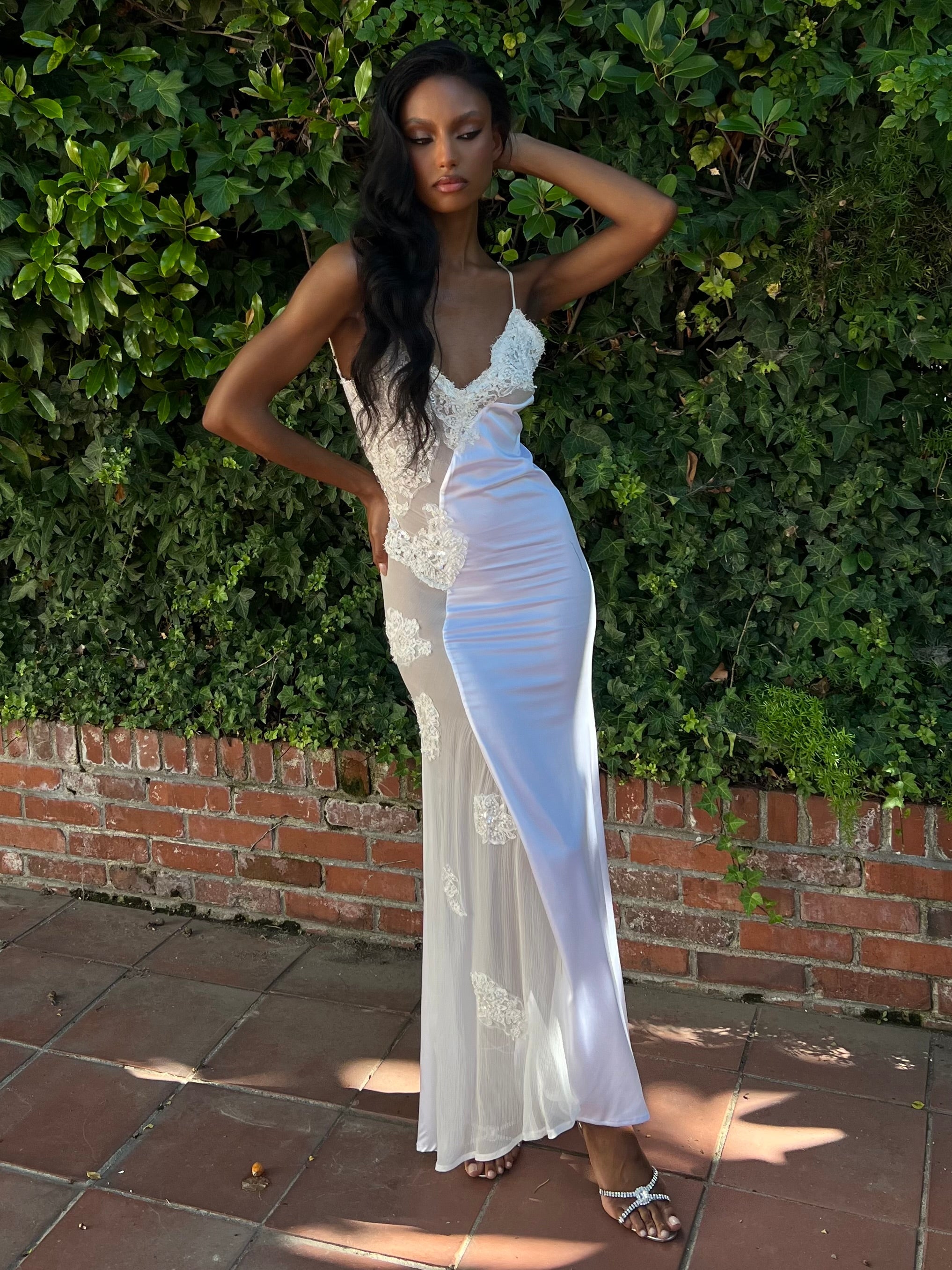 MOON SILK DRESS WHITE