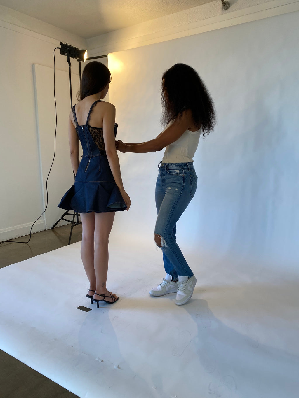 DENIM LACE CORSET