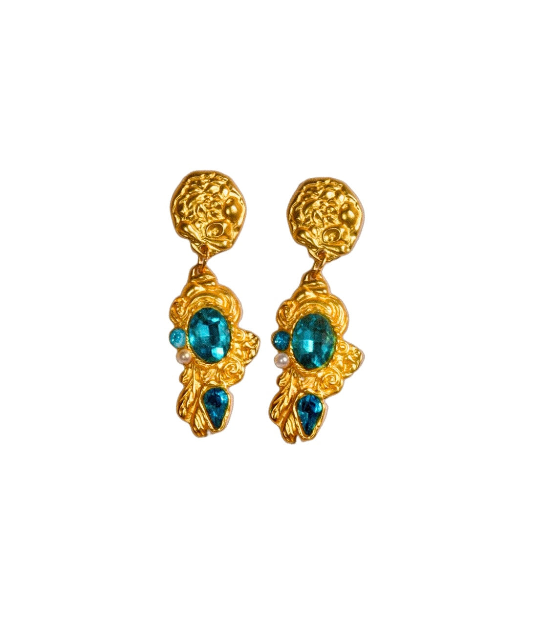 BLUE CHANDELIER EARRINGS