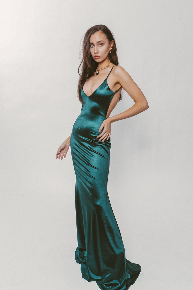 EMERALD BACKLESS GOWN SALE - Lurelly