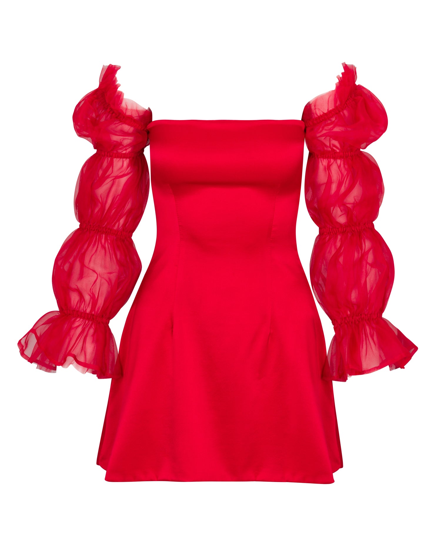 CLOUD SILK DRESS (RED) SALE - Lurelly