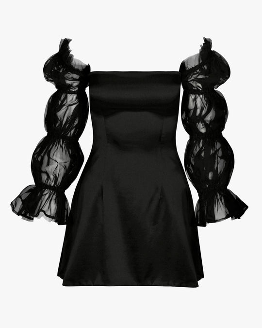 CLOUD SILK DRESS (BLACK) SALE - Lurelly