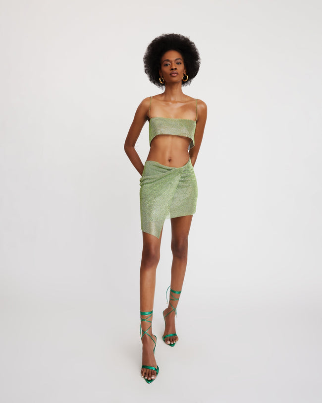 CHER JEWELED TOP (GREEN) - Lurelly
