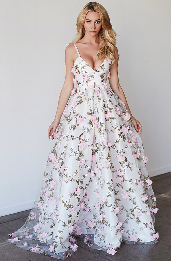 3D FLORAL GOWN